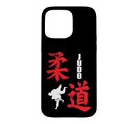 Custodia per iPhone 15 Pro Max Personaggi asiatici e arte dell'autodifesa nel judo