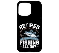 Custodia per iPhone 15 Pro Max Pesca in pensione tutto il giorno Pesca divertente Bass