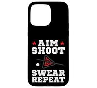 Custodia per iPhone 15 Pro Max Pool Playing Aim Shoot Swear Repeat Pool Playing Billiards