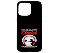 Custodia per iPhone 15 Pro Max Posso fare tutte le cose attraverso Cristo Baseball Faith