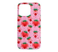 Custodia per iPhone 15 Pro Max Preppy Spring Coquette Fragola Archi Modello San Valentino