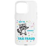 Custodia per iPhone 15 Pro Max Procione divertente per commettere barzellette di frode fiscale per i ragionieri