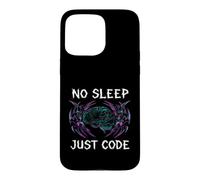 Custodia per iPhone 15 Pro Max Programmer Hacker No Sleep Just Code Cyberpunk Brain
