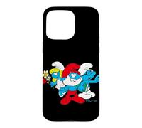 Custodia per iPhone 15 Pro Max Puffi Grande Papà Puffetta Brainy Cartone animato 80s 90s Posa Retro