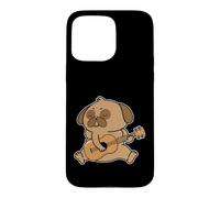 Custodia per iPhone 15 Pro Max Pug Dog che suona la chitarra