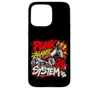Custodia per iPhone 15 Pro Max Punk contro il sistema - Protesta ribelle del punk rock