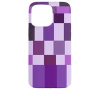 Custodia per iPhone 15 Pro Max Purple Color Block Checkered Checker Abstract Checkerboard