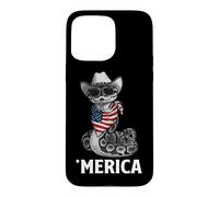 Custodia per iPhone 15 Pro Max Python Snake Bandiera Americana Bandana Cappello da Cowboy Occhiali da Sole