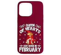 Custodia per iPhone 15 Pro Max Queen Of Hearts Born In February Poker Legend Birthday Gnome