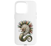 Custodia per iPhone 15 Pro Max Quetzalcoatl Serpente Piumato Mitologia azteca Arte Messico