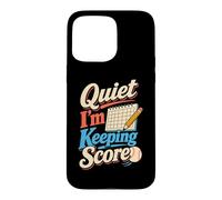 Custodia per iPhone 15 Pro Max Quiet I'm Keeping Score, umorismo da segnapunti di softball
