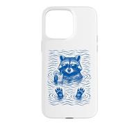 Custodia per iPhone 15 Pro Max Raccoon Bath Water Swimming Ripples Cool Raccoon Face