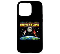 Custodia per iPhone 15 Pro Max Race To The Moon Retro Arcade Space USA vs Cina