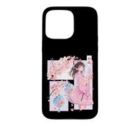 Custodia per iPhone 15 Pro Max Ragazza anime, Comic Core in stile manga, Vento divino, Kanji Shodo