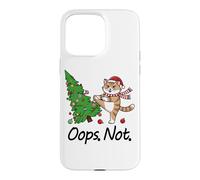 Custodia per iPhone 15 Pro Max Ragdoll Cat Kicking Albero di Natale Divertente Oops Not Cat Lady