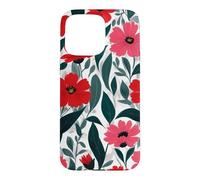 Custodia per iPhone 15 Pro Max Red Poppy Botanical Bold Flowers Floreale