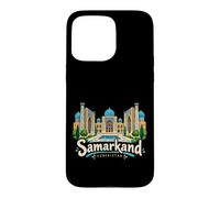 Custodia per iPhone 15 Pro Max Regalo disegnato a mano del punto di riferimento di viaggio di Samarcanda Uzbekistan