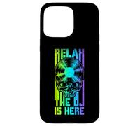 Custodia per iPhone 15 Pro Max Relax The DJ Is Here LP Gothic Skull per amanti del disco in vinile