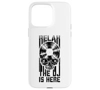 Custodia per iPhone 15 Pro Max Relax The DJ Is Here LP Gothic Skull per amanti del disco in vinile