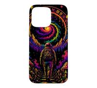 Custodia per iPhone 15 Pro Max Retro Astronauta Fungo Galassia Vintage Style Art