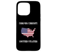 Custodia per iPhone 15 Pro Max Retro Corpus Christi Stati Uniti Distressed Stati Uniti