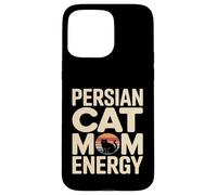 Custodia per iPhone 15 Pro Max Retro Persiano Gatto Mamma Energia