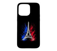 Custodia per iPhone 15 Pro Max Retro Silhouette Eiffel Tower Paris France Travel Souvenir