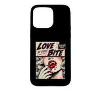 Custodia per iPhone 15 Pro Max Retro Vampire Halloween Love at First Bite Kiss or Treat