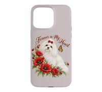 Custodia per iPhone 15 Pro Max Ricordo dei memoriali floreali degli animali domestici del