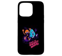Custodia per iPhone 15 Pro Max Ride The Sweet Wave, motivo retrò fluorescente a forma di frutta surfata