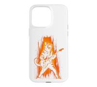 Custodia per iPhone 15 Pro Max Rock Cat che suona la chitarra elettrica Amante della musica