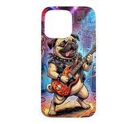 Custodia per iPhone 15 Pro Max Rock n Roll - Chitarra a forma di carlino