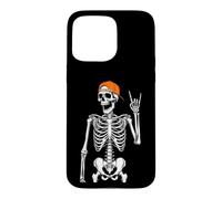 Custodia per iPhone 15 Pro Max Rock On Skeleton - Divertente costume di Halloween con musica rock