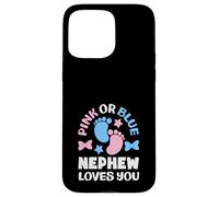 Custodia per iPhone 15 Pro Max Rosa o blu Nephew Loves You Gender Reveal Baby Shower