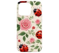 Custodia per iPhone 15 Pro Max Rosa Rosa Coccinelle Motivo Floreale