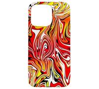 Custodia per iPhone 15 Pro Max Rosso Giallo Bianco Nero Fiamma Astratto Design Colorato