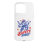 Custodia per iPhone 15 Pro Max Safety First Gat on Bicycle Fun Summer Bike Grafica divertente