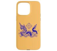 Custodia per iPhone 15 Pro Max Sak Yant Tatuaggio Naga Serpente Yantra Bangkok Thailandia