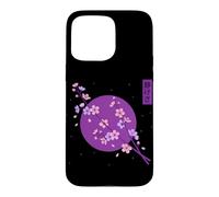 Custodia per iPhone 15 Pro Max Sakura Moon Blooming Cherry Blossom Flower Anime giapponese