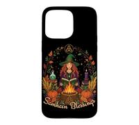 Custodia per iPhone 15 Pro Max Samhain Blessings - Ruota della strega pagana dell'anno Wicca Wiccan