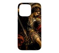 Custodia per iPhone 15 Pro Max San Michele Arcangelo Barocco Chiaroscuro Icona Design