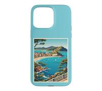 Custodia per iPhone 15 Pro Max San Sebastian Spagna Costiera Vintage Viaggi Opera D'arte
