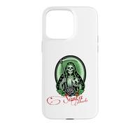 Custodia per iPhone 15 Pro Max Santa Muerte - Globo verde Justice Falce Folk Saint Rose
