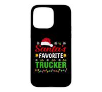 Custodia per iPhone 15 Pro Max Santa's Favorite Trucker Funny Christmas Trucker Xmas
