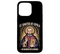 Custodia per iPhone 15 Pro Max Sant'Ignazio di Loyola Ad Maiorem Dei Gloriam Gesuita Cattolico