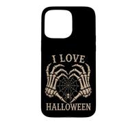 Custodia per iPhone 15 Pro Max Scheletro Mani Cuore I Love Halloween Spider Costume