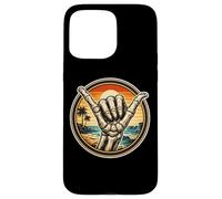 Custodia per iPhone 15 Pro Max Scheletro Shaka gesto della mano Vintage Surfing Surfer Surf Fan