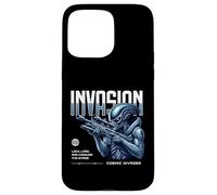 Custodia per iPhone 15 Pro Max Sci Fi Invasion Cosmic Invader Lock Load Conquista le stelle