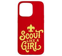 Custodia per iPhone 15 Pro Max Scout Like A Girl Fleur De Lis BSA Cub Scouts Typography