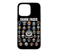 Custodia per iPhone 15 Pro Max Shark Faces Ocean Shark Amante Marine Tipi di squalo Divertente